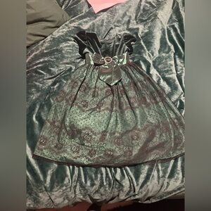 🖤(10 for $10) Sorbet Green Velvet Kids Dress